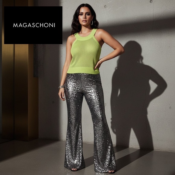 Magaschoni Tops - MAG by Magaschoni | Lime Sorbet Open-Knit Tank | NWOT.